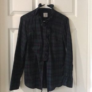 Gap Ruffled Tartan Flannel